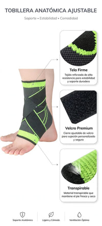 Tobillera de Compresión Navenz — Soporte Deportivo con Straps Ajustables